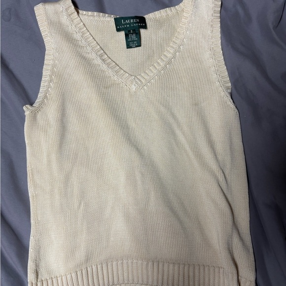 Ralph Lauren Sweaters - Ralph Lauren Women's V-Neck Silk Cream Sweater